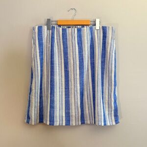 ⚡️$7⚡️Torrid Blue & White Striped Knee Length Skirt with Elastic Waist